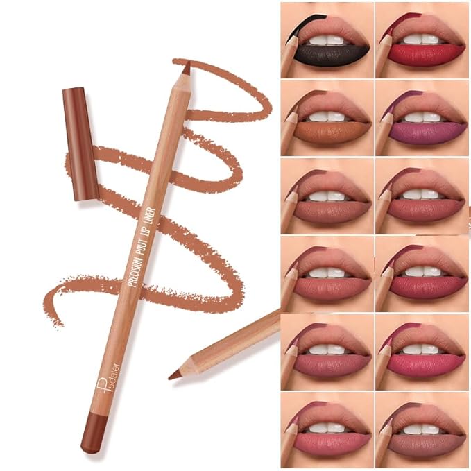 12 Pcs Pink Nude Brown Lip Liner Makeup Set - Waterproof & Smudge-Proof Matte Pencil Lip Liner Pack, Long-Lasting & Durable, Smooth & Easy Glide, Non-Smudge, Contouring, Filling & Layering (Set B)