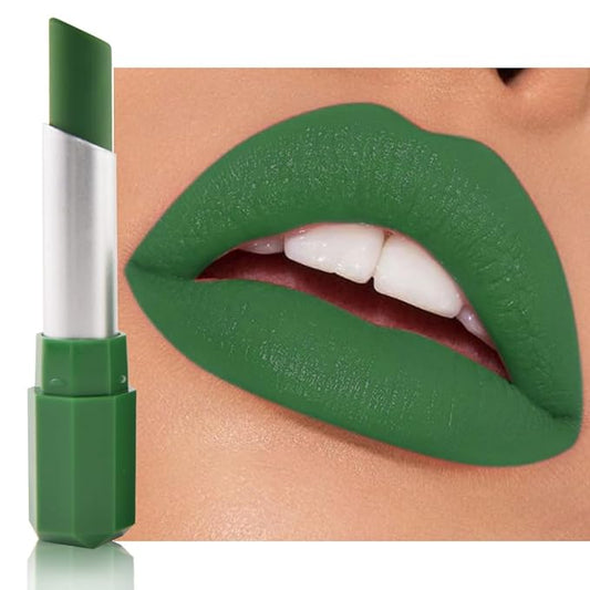 Medium Sea Green Matte Lipstick - Pigmented Lip Crayon & Face Paint Stick for Women Everyday Halloween Birthday Party Wear, Younger-Looking Lip Makeup, Labial para fiesta de disfraces 20
