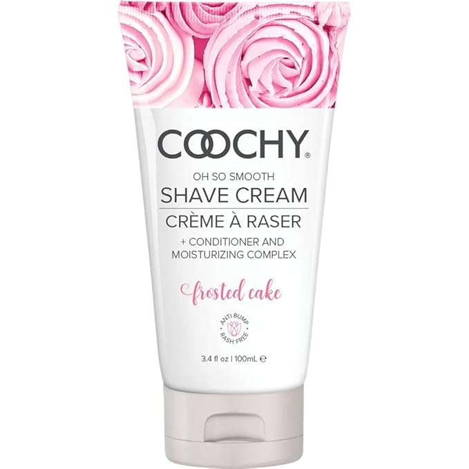 Coochy Shave Cream - Moisturizing Shave Lotion - Gentle Intimate Shaving Cream - For Bikini Area, Underarms, Legs & More - Rash-Free, Hydrating Formula - Frosted Cake, 3.4 oz