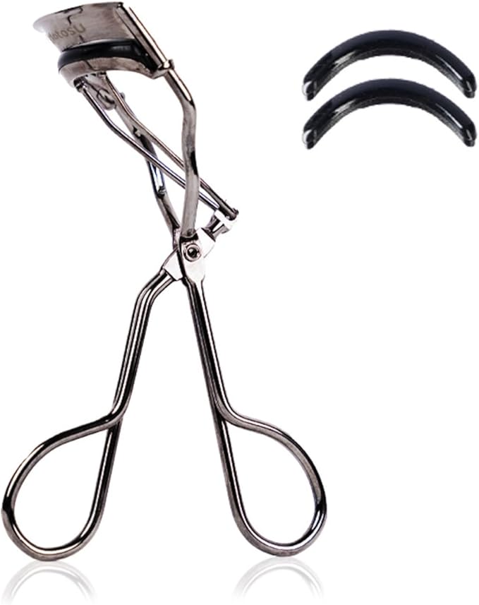 Stainless Steel Eyelash Curlers, Professional Lash Curler for Long-Lasting Lift | Gentle Eye Lash Curler for Hooded Eyes | Stainless Steel Ergonomic Design for Natural Curl (Black)