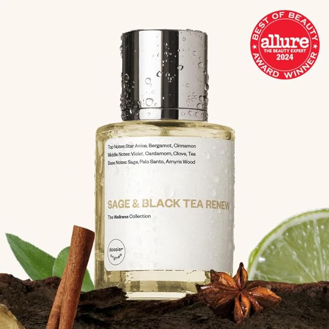 Dossier Original Eau de Parfum - Sage & Black Tea Renew - Unisex - Allure Best of Beauty Award Winner - 50 ML Long-lasting Perfume Crafted in France