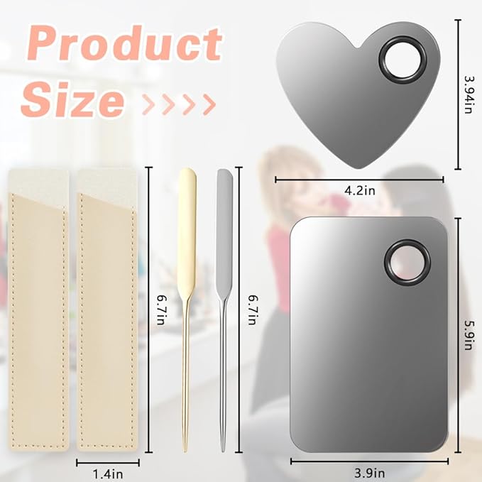 6PCS Makeup Mixing Palette, Stainless Steel Cosmetic Makeup