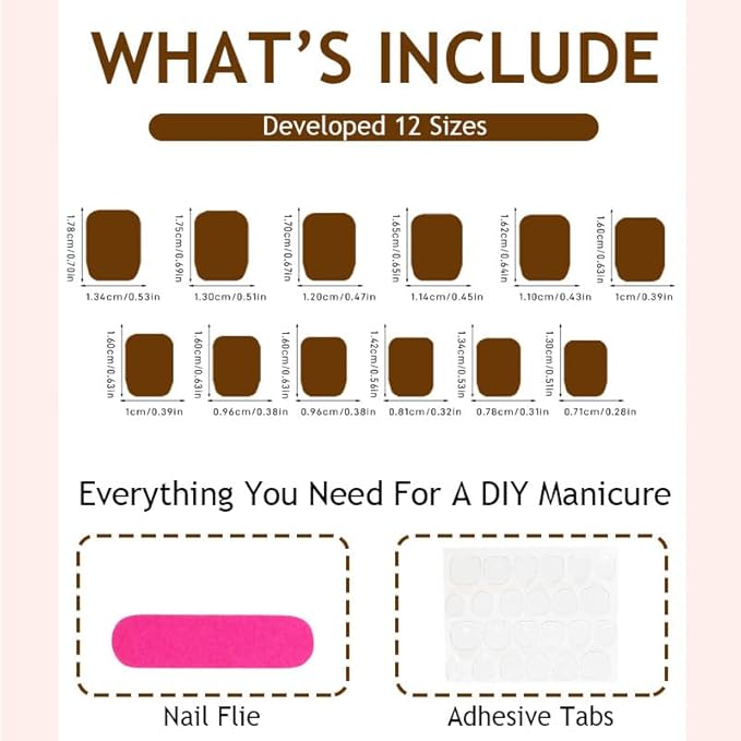 Short Square Almond Press on Nails Nude Gold Foil Fake Nails Stick on Nail for Women 24pcs