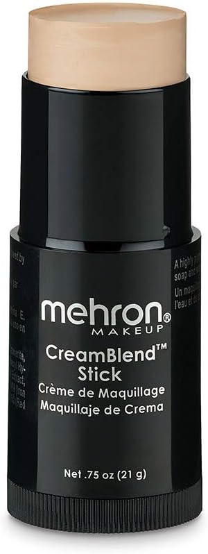 Mehron Makeup CreamBlend Stick | Face Paint, Body Paint, & Foundation Cream Makeup | Perfect for Halloween .75 oz (21 g) (Light 3)