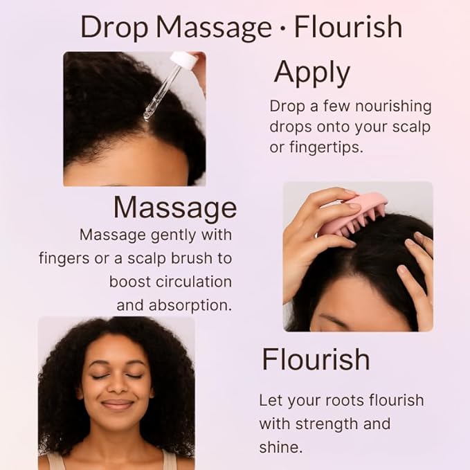 Babassu & Bloom Strengthening Growth Oil, Hair Revitalizing Oil, Multi-Purpose, Cactus & Argan, Potent, Lightweight, Non-Greasy, Soothes Scalp, Reduces Dryness, Thickens Hair