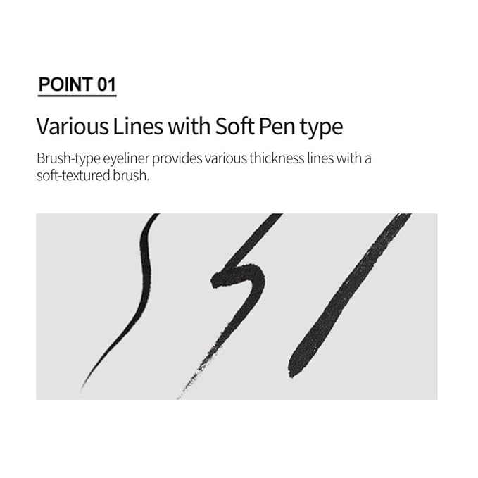 ETUDE Drawing Show Brush Eyeliner, Korean Eyeliner, Soft Pen Type, Clear-Cut Soft Brush, Precise Tip, Long-Lasting, Waterproof, Easy Clean, Korean Makeup, Beauty, Brown (0.021 Ounce)