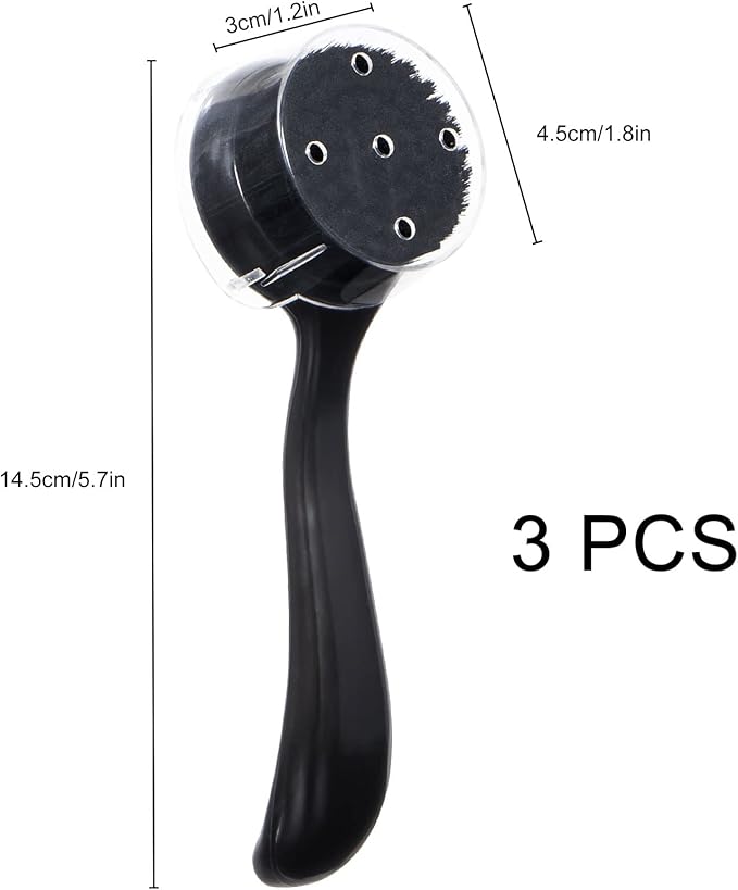 4 Pcs Large Face Scrubber, Beomeen Facial Cleansing Brush Charcoal Black Bristles Exfoliator Soft Brush with Lid for Gentle Deep Cleansing and Exfoliating