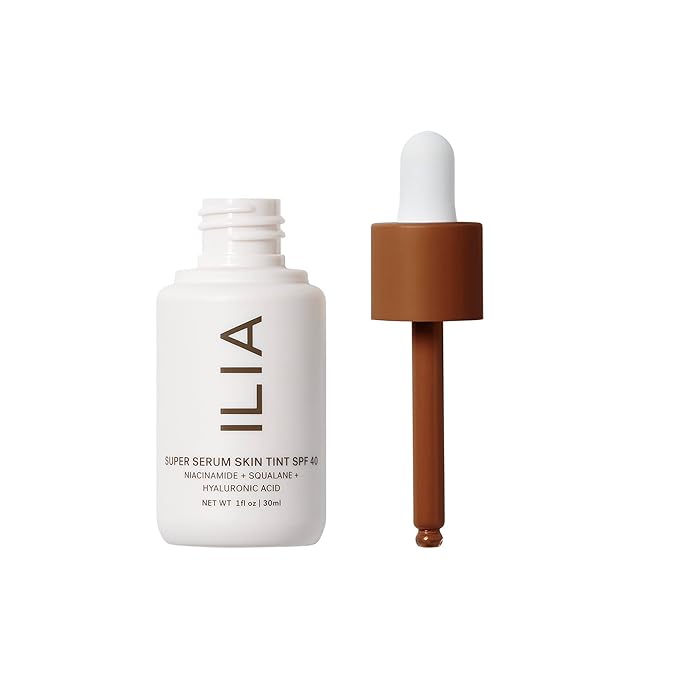 ILIA - Super Serum Skin Tint SPF 40 | Non-Comedogenic, Vegan, Lightweight to Help Against Blue Light, + Pollution while Hydrating, Smoothing, + Refining (Jardin ST16.5, 1 fl oz | 30 ml)