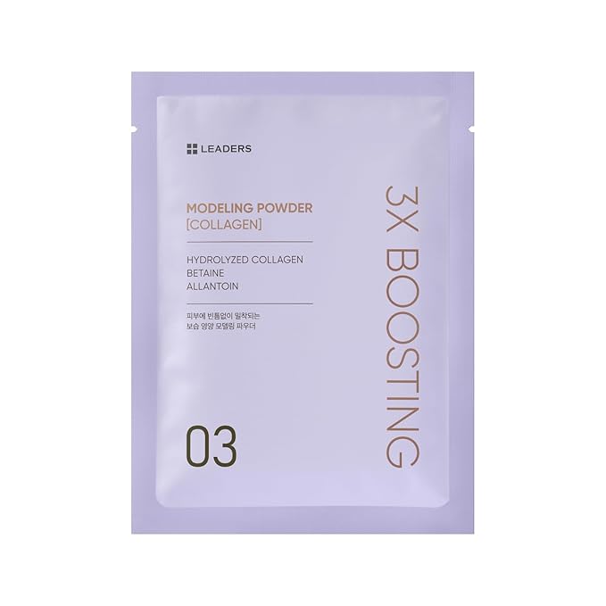 LEADERS 3X Boosting Modeling Mask | 3-Step Korean Skincare with Collagen Set of 1 | Skin Elasticity & Firmness | Improve Sagging Skin | Collagen for Toning & Anti-Aging (Collagen)