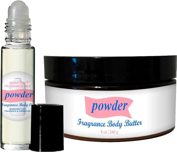 MOBETTER FRAGRANCE OILS Powder Fresh Set Scented Body Butter 8oz and Powder Fresh Fragrance Body Oil