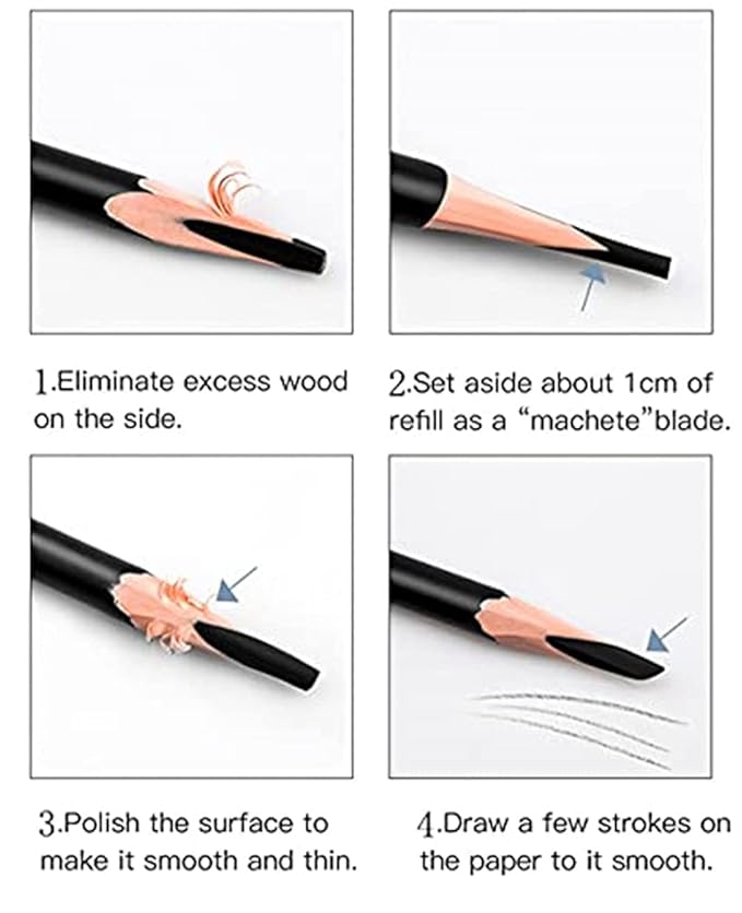 Go Ho 12 PCS Dark Brown Eyebrow Eyeliner Pencils,Sweatproof Eyebrow Pencil,Long-lasting Nice Color Eye Brow Gel Pen Makeup Brow Tint Sticks（Dark Brown）