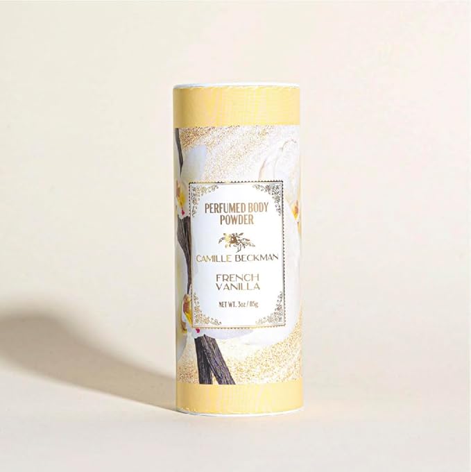 French Vanilla Scented Talc-Free Body Powder, Perfumed Dusting Powder, Camille Beckman 3 Ounce