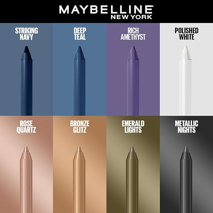 MAYBELLINE New York Tattoo Studio Long-Lasting Sharpenable Eyeliner Makeup Pencil, Glide on Smooth Gel Pigment, 36 Hour Wear, Waterproof Bronze Glitz 0.04 oz