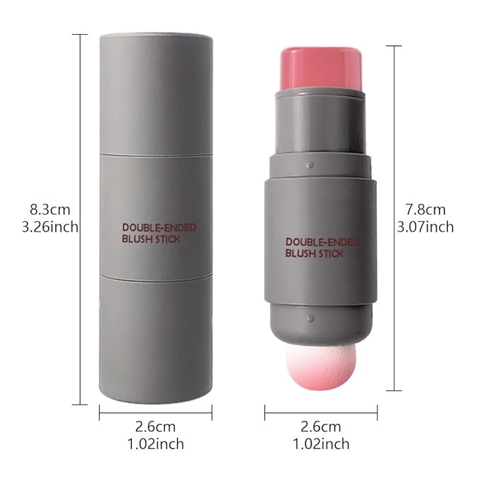 Cream to Powder Blush Stick, High Impact Color, Moisturizing Face Makeup (03#, 1 Count (Pack of 1))