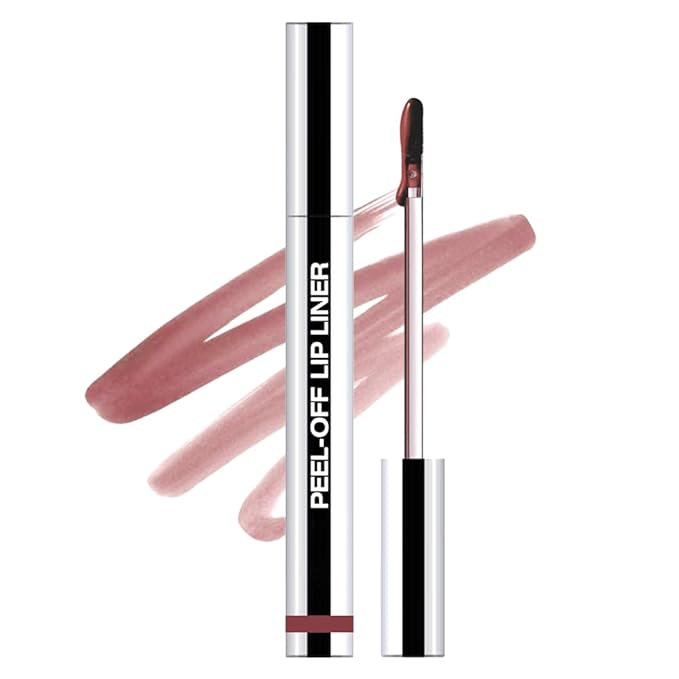 Matte Lip Gloss Stain-Peel Off Lip Liner Tattoo, Brownish Red Peel-Off Lip Tint，Long Lasting Peel Off Lip Stain, Waterproof Transfer-proof Lip Mask Lip Liner Peel Off Lip Gloss,Stayn Lip Makeup.03#