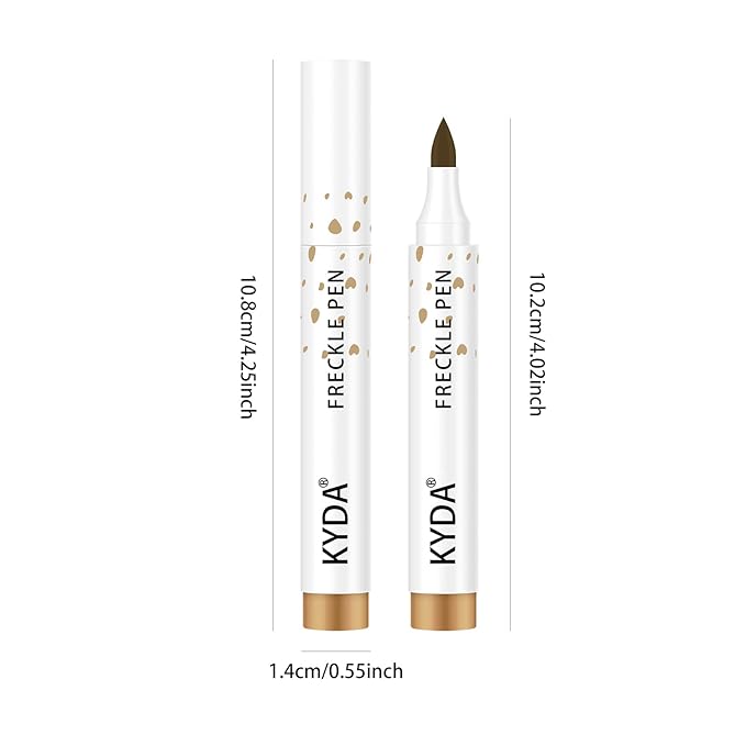 KYDA 2 Colors Freckle Pen,Natural Lifelike Freckle Makeup, Waterproof Longlasting Soft Dot Sopt Pen, Sunkissed Makeup-Dark Brown&Light Brown