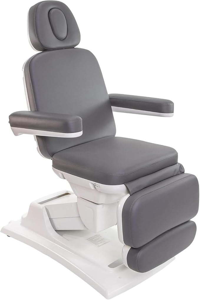 Medical Spa Exam Chair - Electric Massage Table for Spa Facial Solutions - 4-Motor Salon Bed with Remote Control, 2-Year Warranty - Esthetician Equipment for Medical Office - Gray
