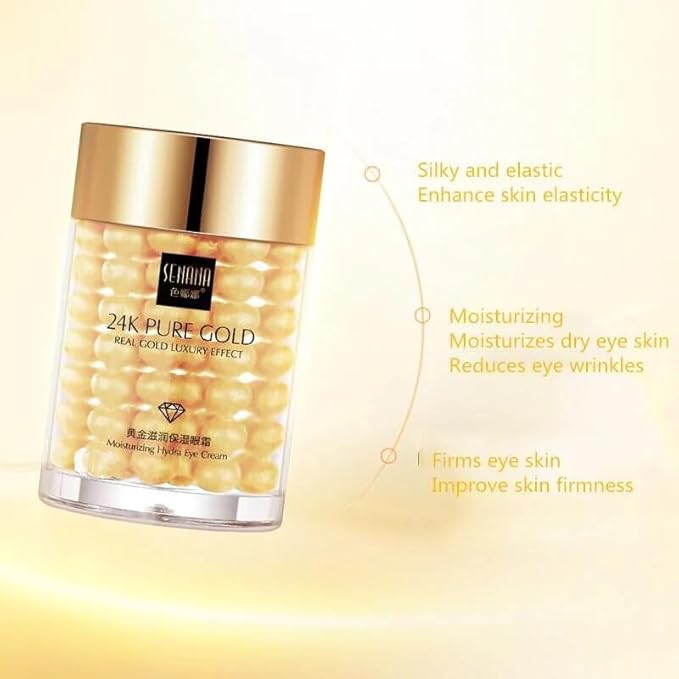 24K Gold Eye Cream For Deep Hydrating, Anti-Aging Gold Eye Cream For Dark Circles And Puffiness,Moisturizing Lightenex Gold Cream Lifting Eye SENANA (1 PACK)