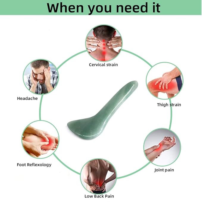 Gua Sha Facial Tool Natural Jade Stone Massage Board Tools for SPA Acupuncture Therapy Trigger Point Treatment, Gua Sha Scraping