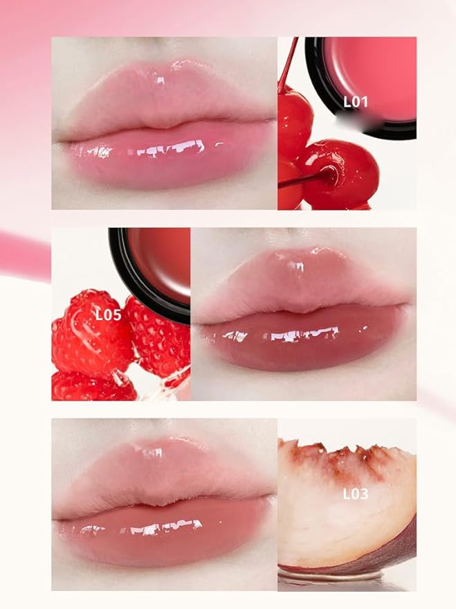 1 PC Macaron Canned Lip Essence High Glossy Lip Jelly, Mirror Effect Lip Glaze Mirror Effect Lip Balm, Moisturizing & Plump Lip Gloss (L02, 6g)