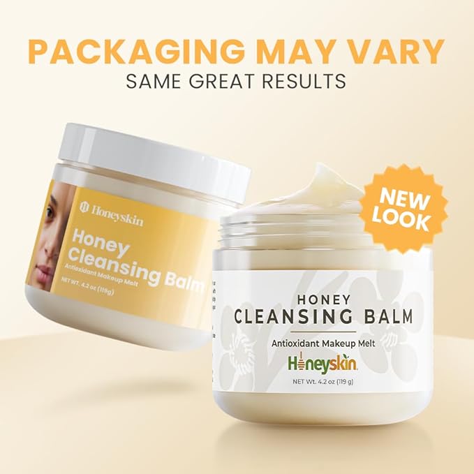 Honey Cleansing Balm Makeup Remover - Face and Eye Makeup Remover for Sensitive Skin Face Wash - Hydrating Facial Cleanser and Gentle to Face Makeup Melting Balm (4oz)