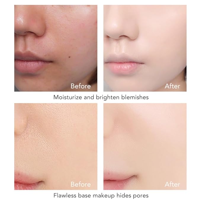 Mushroom Head Air Cushion Foundation, Moisturizing BB Cream Nude Long Lasting Matte Concealer, Air Heads CC Cream Face Makeup (Natural)