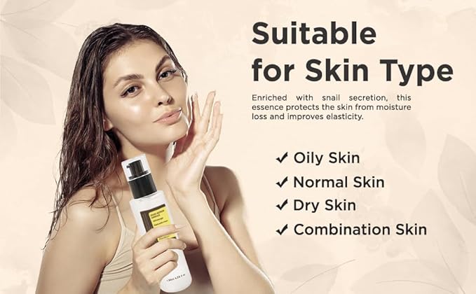 Snail Mucin Power Essence 4.39 fl.oz 130ml, Korean Skincare Snail Mucin Serum for Dry Sensitive Skin, Moisturizing with 96.3% Snail Secretion Filtrate