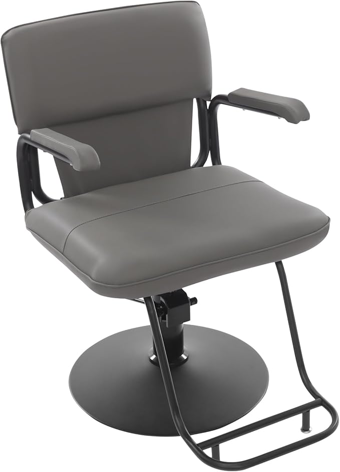 Barber Salon Chair for Hair Stylist,Hair Chair for Barbershop Home Height Adjustable & 360° Swivel Styling Salon Chairs Spa Beauty Salon Equipment, 550Lbs Capacity (Grey)