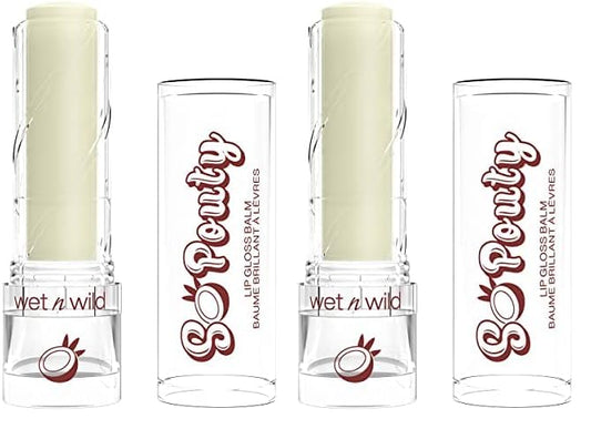 wet n wild Perfect Pout So Pouty Shine Tinted Lip Balm Coconut Flavored, Hyaluronic Acid, Vegan Collagen, Moisturizing For Dry Lip Care, Clear (Pack of 2)