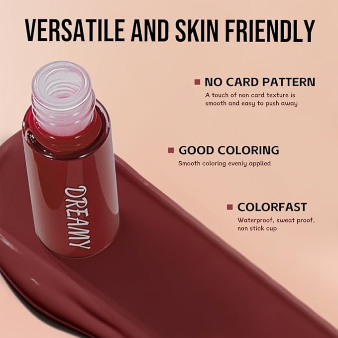 Matte Lip Stain – High Pigment Non-Transfer Matte Liquid Lipstick, Long-Lasting Waterproof Smudge-Proof Lip Color, Lightweight Comfortable Velvet Finish Lip Tint 01#（10PCS）