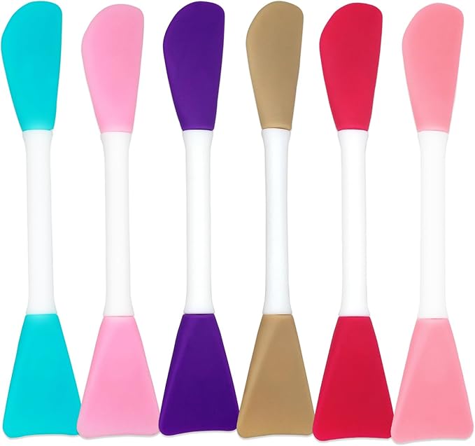 6PCS Silicone Face Mask Brush, Flexible Silicone Brush Applicator for face, Facial Cleansing Brushes Mask Makeup Brushes