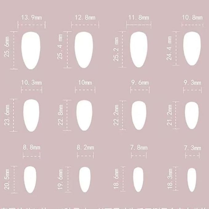 Ocean Shell Press on Nails Light Blue Fake Nails Medium Almond False Nails with Rhinestone Design Glossy Glue on Nails Artificial Acrylic Nail Glitter Stick on Nails for Women Summer Manicure 24Pcs