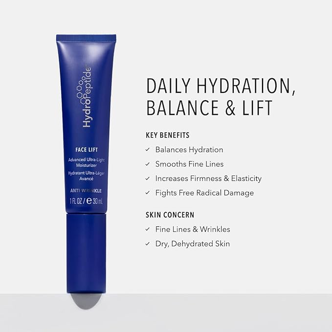 HydroPeptide Face Lift, Advanced Ultra-Light Moisturizer, Balances Hydration and Age-Preventing, 1 Ounce