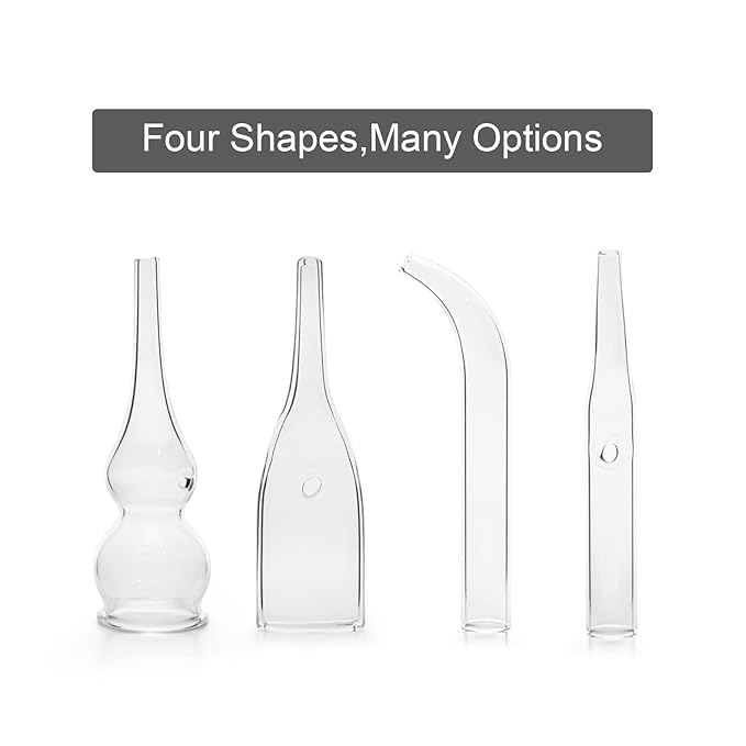 Elitzia Four Types of Acne Blackhead Absorbing Glass Tube Types Multiple Use Electrotherapy Beauty Machine Accessories 10/Set of The Same Type ETD215SA (Erect)