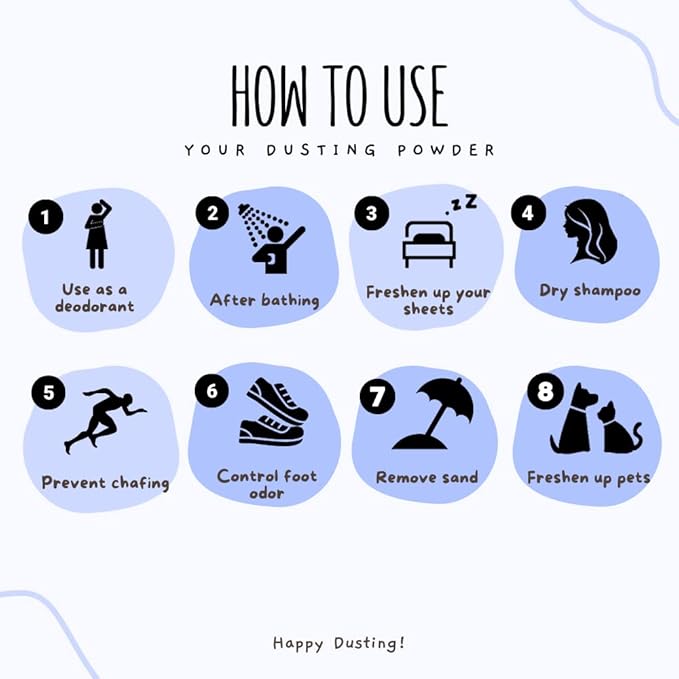 Lavender Talc-Free Dusting Powder with Arrowroot, Oats, Zinc & Magnesium - Soothing Body Powder for Women, Chafing & Deodorizing