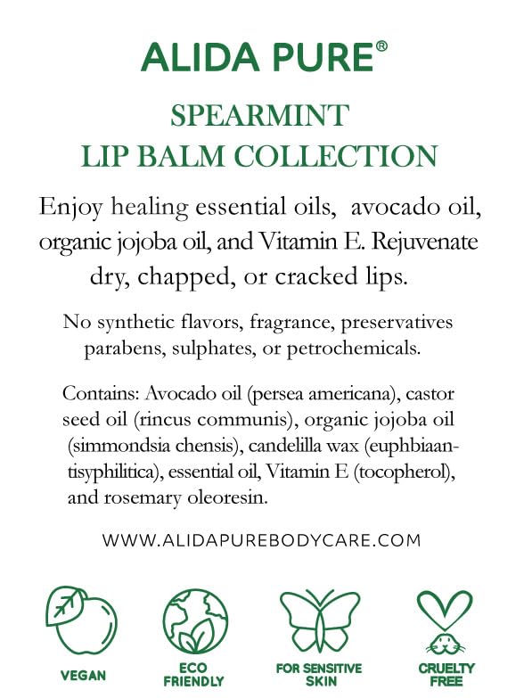 Spearmint Lip Balm Collection, Vegan Lip Lips,
