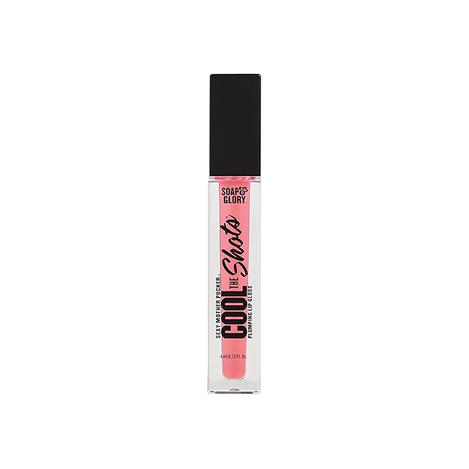 Soap & Glory SMP Cool The Shots Plumping Lip Gloss - Hydrating & Cooling Lip Plumper - Infused with Menthol & Vitamin E - High Shine, Glossy Finish - Vegan & Cruelty-Free - Pink Charming (4ml)