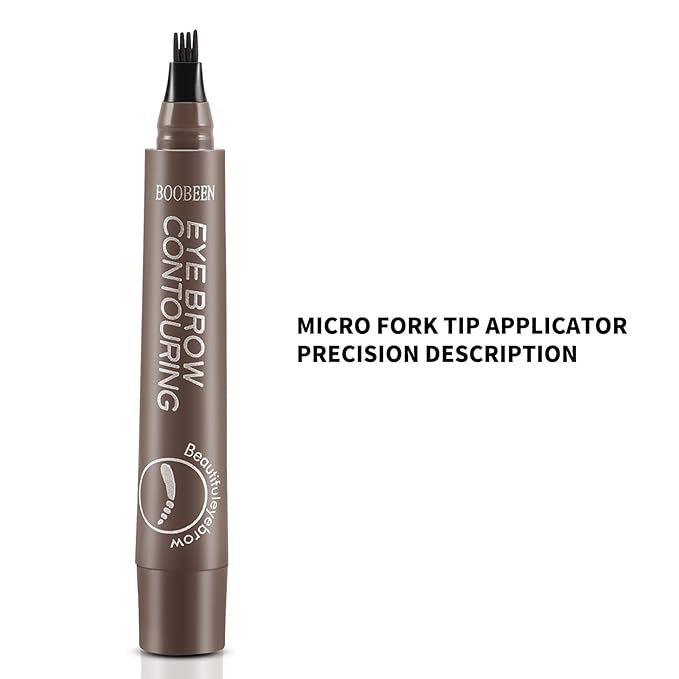 Boobeen Liquid Eyebrow Pen, Microblading Eye Brow Pencil with 4 Micro Tip, Waterproof Brow Pen Filler Creates Natural Brow Makeup, Long-lasting