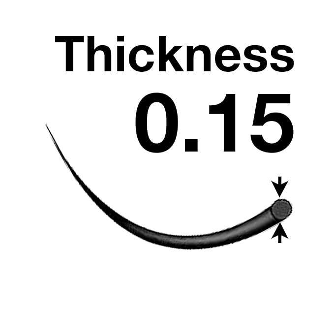 Eyelash Extensions 0.15mm Thickness C Curl 15mm Length Individual Volume Natural Eyelashes For Lash Extensions(0.15,C,15mm)