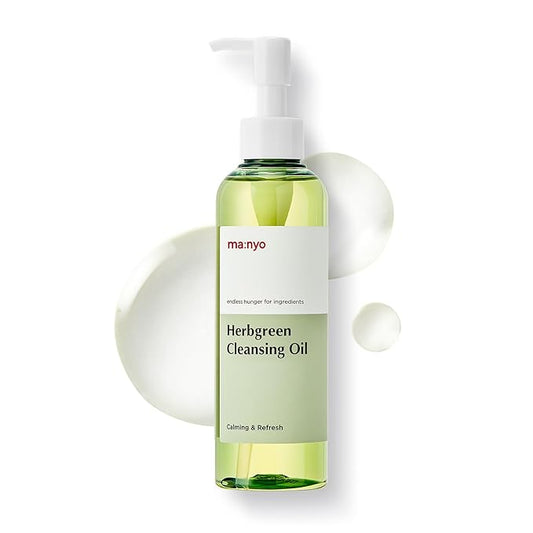 ma:nyo Herb Green Cleansing Oil, Gentle Makeup Remover with Natural Herbal Extracts, Artemisa, Tea Tree, Deep Cleansing & Hydrating, Suitable for All Skin Types, Korean Skincare 6.7 fl oz (200ml)
