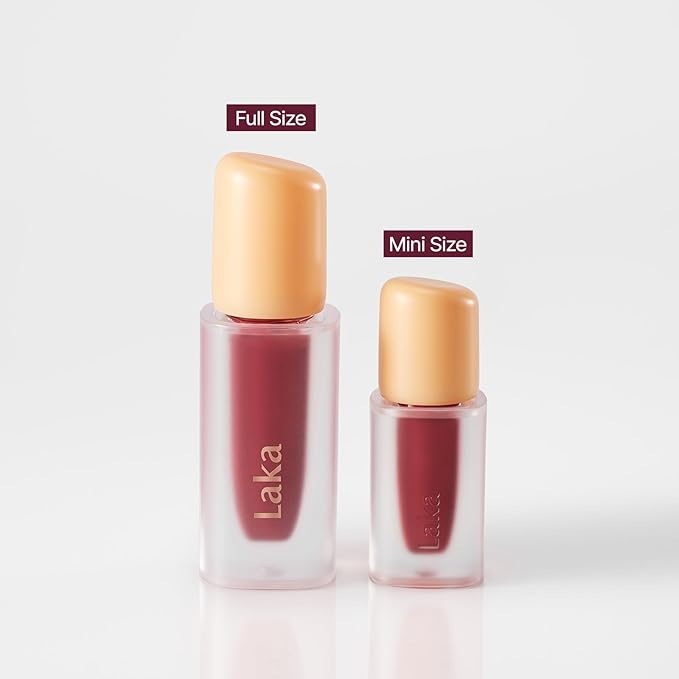 Laka Fruity Glam Lip Tint Mini, Glowing Lip Stain with Wide Color Spectrum, Hydrating & Lightweight Texture, Long-Lasting Bold Stain, Non-Sticky, Vegan, K-Beauty (#118 Adore)