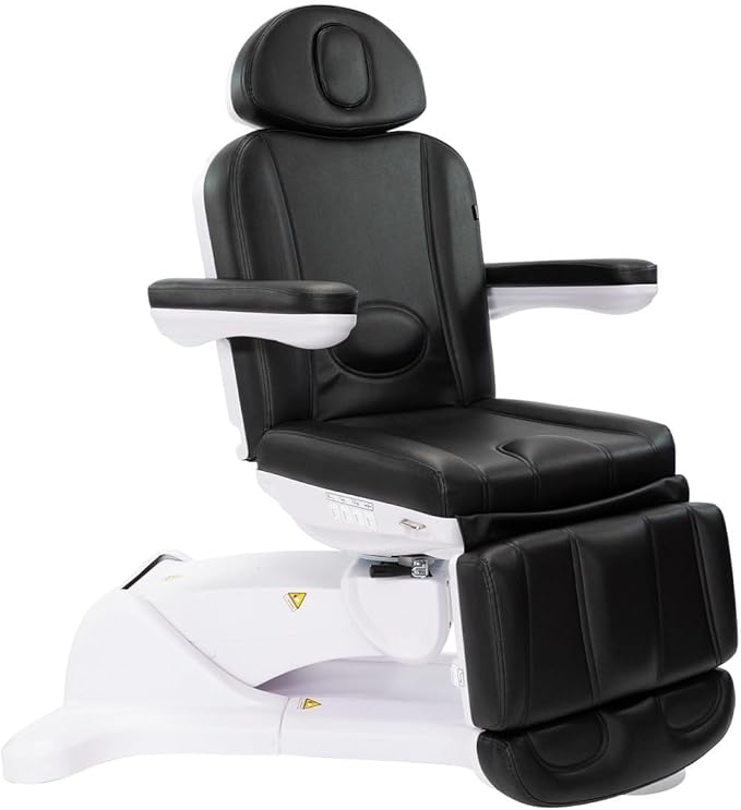 Spa Chair for Esthetician, Electric Facial Bed with 240° Rotation, 4 Motors, and Adjustable Headrest, Professional Medical Spa Exam Chair - 2246B, (Black)