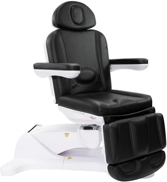 Spa Chair for Esthetician, Electric Facial Bed with 240° Rotation, 4 Motors, and Adjustable Headrest, Professional Medical Spa Exam Chair - 2246B, (Black)