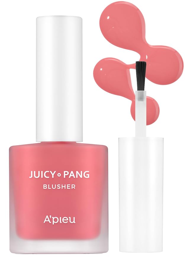 A'PIEU Juicy-Pang Water Blusher [PK01] – Fruity Liquid Blush for Cheeks, Buildable & Blendable Color, Hydrating Dewy Finish with Fruit Extract Blend & Rose Flower Water, 0.31 fl oz