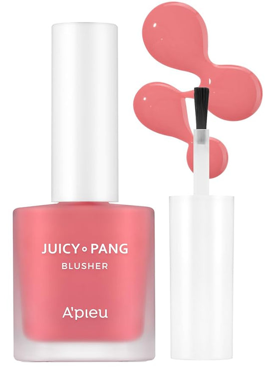 A'PIEU Juicy-Pang Water Blusher [PK01] – Fruity Liquid Blush for Cheeks, Buildable & Blendable Color, Hydrating Dewy Finish with Fruit Extract Blend & Rose Flower Water, 0.31 fl oz