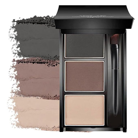 Eye Brow Powder for Women, Taupe Eyebrow Powder Kit with Brush, Long-Lasting 3 Colors Brow Palette, Filler for Full, Defined Natural Brows Shaping (03)