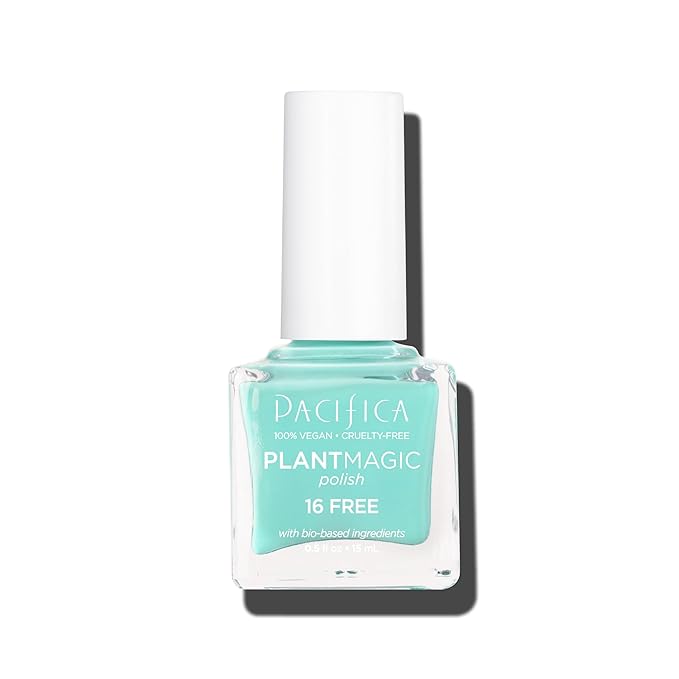 Pacifica Natural Nail Polish – Plant Magic Light Blue Nail Polish - Plant Based, Non-Toxic & Clinically Tested - Lasting Colors, Chip-Resistant, Clean Beauty, Dermatologist Approved, Paradise City