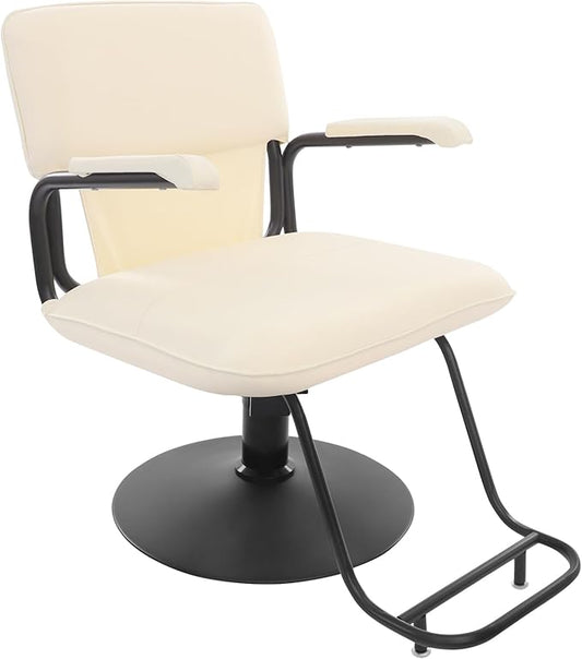 Barber Salon Chair for Hair Stylist,Hair Chair for Barbershop Home Height Adjustable & 360° Swivel Styling Salon Chairs Spa Beauty Salon Equipment, 550Lbs Capacity (White)