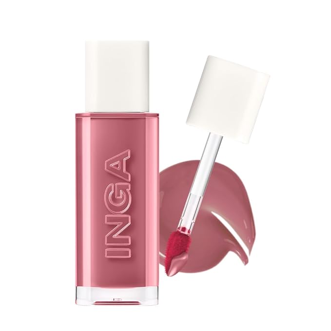 INGA Water Glow Lip Tint | Hydrating, Glossy Korean Lip Tint with Sheer Color & Glass-Like Shine | Long-Lasting, Non-Sticky Korean Lip Stain (LAKE)