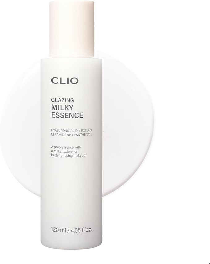 CLIO Glazing Milky Essence for Sensitive Skin, Rice PDRN for Boosting Radiant Glass Skin, Lightweight Hydrating Skin Prep for Makeup, Repairing Skin Barrier with Ceramide, Korean Skincare, 4.05 Fl Oz